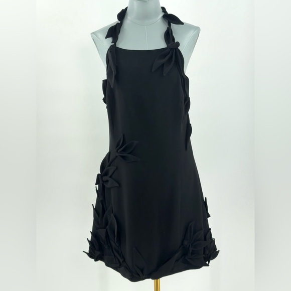 🆕 CULT GAIA 🧿 NWOT Elliana Calla Lily Floral Appliqué Mini, Black - Sz 10 - Picture 3 of 16